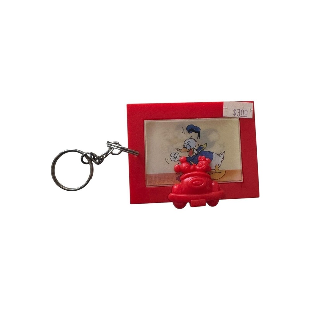 Disney Donald Duck Keychain Applause Red Frame Car Contemporary Disneyana